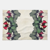 Waterverf radijs gepersonaliseerd monogram  theedoek (Horizontaal)