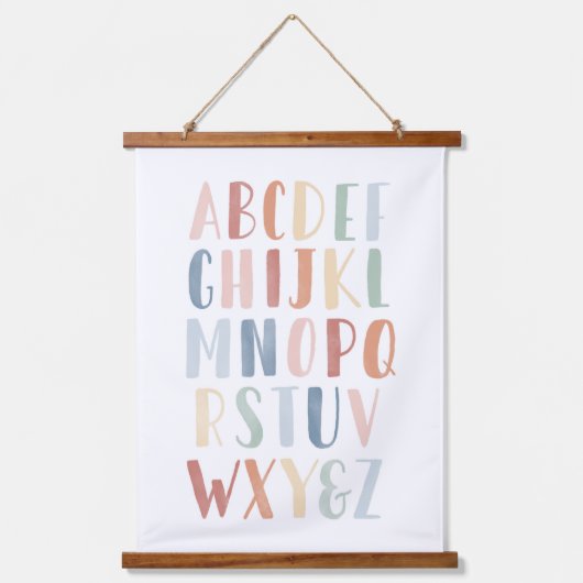 Waterverf Rainbow Alphabet Classroom Hangend Wandkleed (Voorkant)