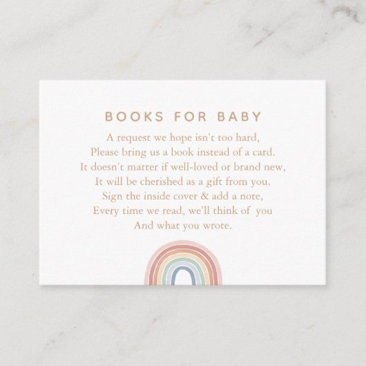 Waterverf Rainbow Baby Book Request Informatiekaartje (Voorkant)