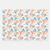 Waterverf Rainbow Birthday Wrapping Paper (Voorkant)