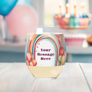 Waterverf Rainbow Bliss Party Wijnglas Zonder Voet