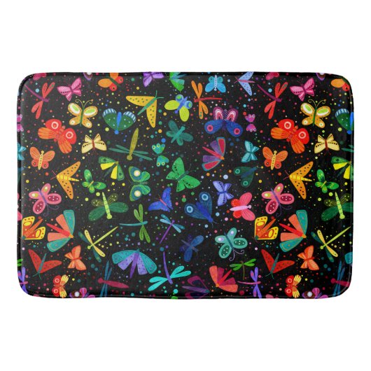 Waterverf Rainbow Butterflies Kinder Pattern Badmat (Voorkant)