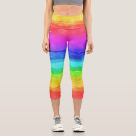Waterverf Rainbow Capri Leggings