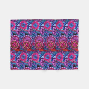 Waterverf Rainbow Colors Mandala Fleece Deken