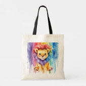 Waterverf Rainbow Drip Paint Lion Custom Tote Bag (Achterkant)
