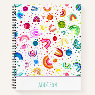 Waterverf Rainbow Galaxy Personalized Girls Notitieboek