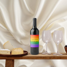 Waterverf Rainbow Gay Pride Wijnlabels