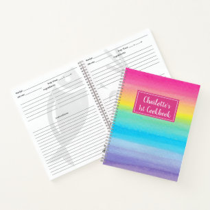 Waterverf Rainbow Girls Kinderen Cookbook Recipe Notitieboek