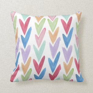 Waterverf Rainbow Heart Pattern Kussen