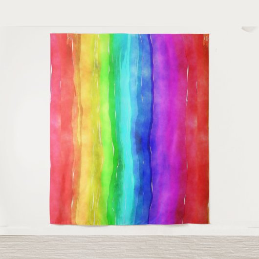 Waterverf Rainbow LGBT Pride Banner Tapestry Wandkleed (Voorkant)