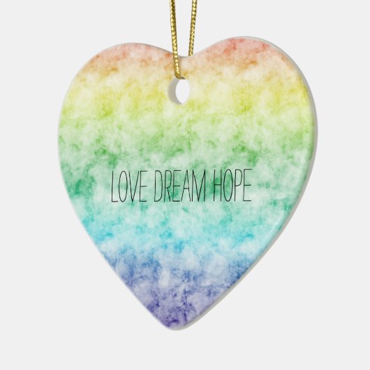 Waterverf Rainbow Love Dream Hope Persoonlijk Keramisch Ornament (Links)