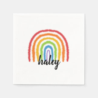 Waterverf Rainbow Personalized Party Napkins Servet