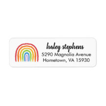 Waterverf Rainbow Personalized Return Address Lab