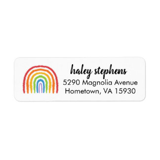 Waterverf Rainbow Personalized Return Address Lab Etiket