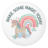 Waterverf Rainbow Unicorn bericht Keramische Knop (Voorkant)