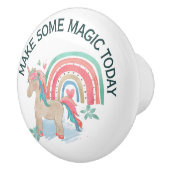 Waterverf Rainbow Unicorn bericht Keramische Knop (Rechts)