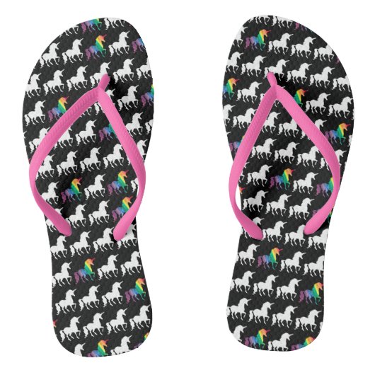 Waterverf Rainbow Unicorn Pattern Trendy Stylish Teenslippers (Voetbed)
