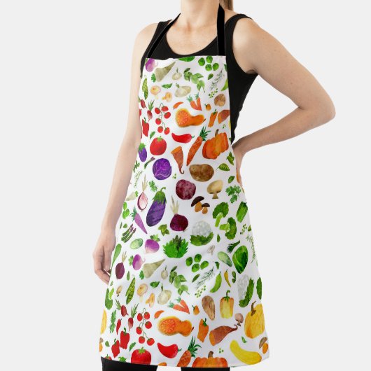 Waterverf Rainbow Vegetables Veggie Pattern Schort (Insitu)