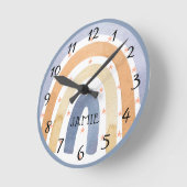 Waterverf Rainbows & Sterren Gepersonaliseerd Ronde Klok (Hoek)