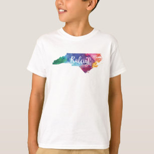 Waterverf Raleigh, North Carolina T-shirt