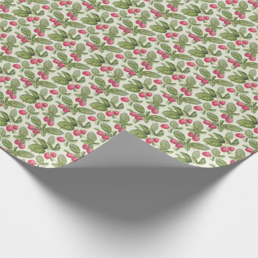 Waterverf Raspberry Naadloos Patroonontwerp Cadeaupapier (Hoek)
