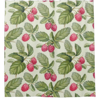 Waterverf Raspberry Naadloos Patroonontwerp Douchegordijn