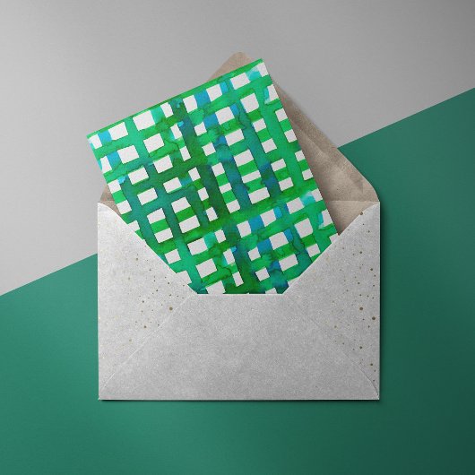 Waterverf raster - groen briefkaart