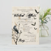 Waterverf Raven & Bats Halloween Party Kaart (Staand voorkant)