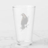 Waterverf Raven Bird Art Glas (Achterkant)