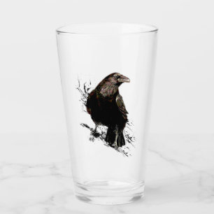 Waterverf Raven Bird Art Glas