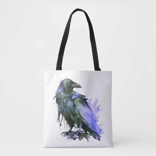 Waterverf Raven - Blauw Draagtas (Voorkant)
