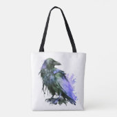 Waterverf Raven - Blauw Draagtas (Achterkant)