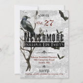 Waterverf Raven Nevermore Halloween Party Kaart (Voorkant)