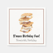 Waterverf Realistic S'mores 6e verjaardag Servet (Voorkant)