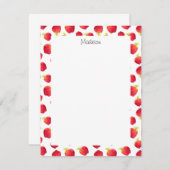 Waterverf Red Apple Pattern Notitiekaartje (Voorkant / Achterkant)