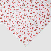 Waterverf Red Berries Rosehips Pattern. Tissuepapier (Detail)