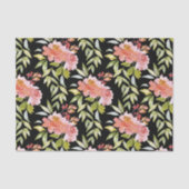 Waterverf Red Floral Black Tissuepapier (Voorkant)