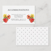 Waterverf Red Floral Guest Accommodations Informatiekaartje (Voorkant / Achterkant)