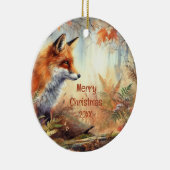 Waterverf Red Fox Herfst herfst kleur Natuur Keramisch Ornament (Rechts)