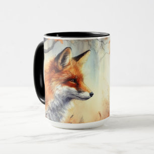 Waterverf Red Fox Herfst herfst kleur Natuur Mok