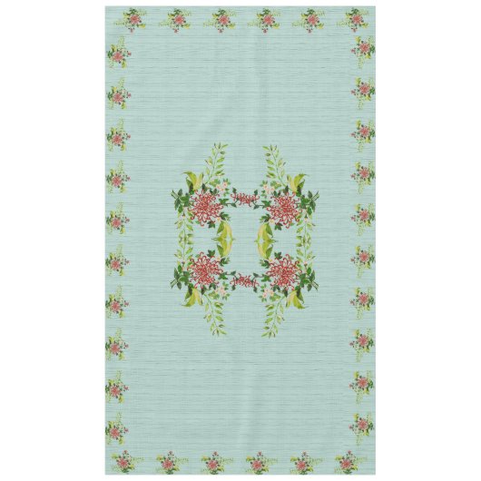 Waterverf Red Gerbera Daisy w / Greenery 60" x 104 Tafelkleed (Voorkant)