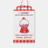 Waterverf Red Gingham Gumballs Valentijns Cadeaulabel (Voorkant)