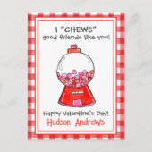 Waterverf Red Gingham Gumballs Valentijns Kaarten (Voorkant)