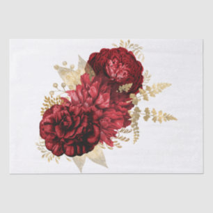 Waterverf Red Gold Floral Bouquet Tissuepapier