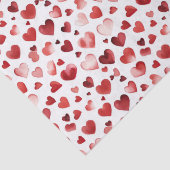 Waterverf Red Hearts Valentijnsdag Tissuepapier (Detail)