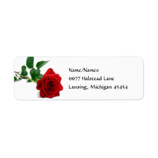 Waterverf Red Rose - Retouradreslabels Etiket