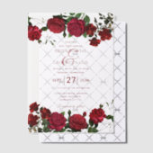 Waterverf Red Roses bruiloft overlay bruiloft Vellum Uitnodigingen (Offset (Uitnodiging))