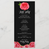 Waterverf Red Roses Derby Party Menu (Voorkant)