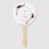 Waterverf Red Roses Wedding Hand Fan Handwaaier (Voorkant)