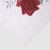 Waterverf Red Silver Floral Bouquet Tissuepapier (Detail)